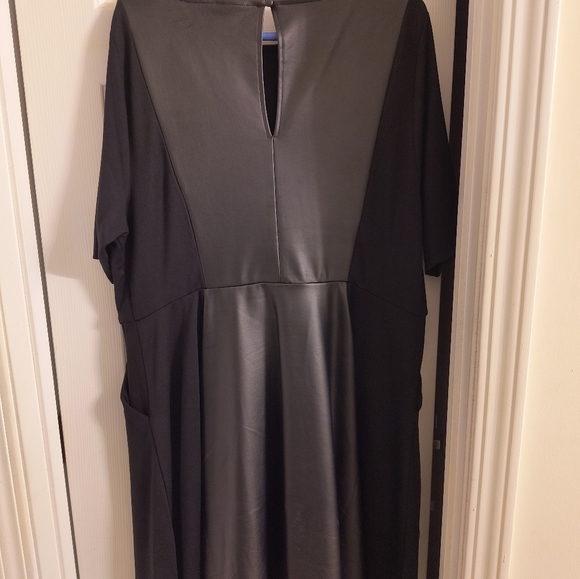 Skater Dress - Luxe Ponte Coated Black - Picture 4 of 10